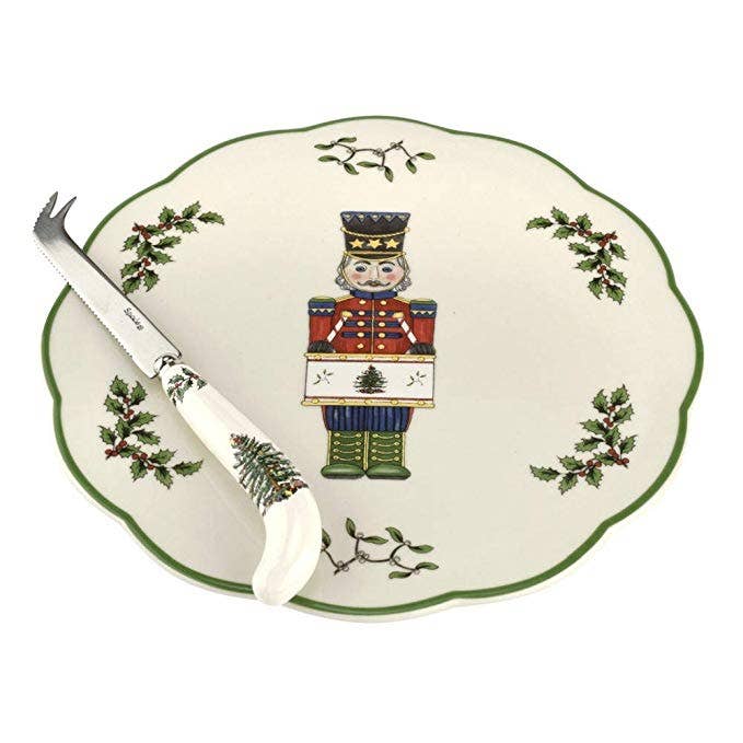 Portmeirion, Spode, Pimpernel, Nacthmann, Wrendale Designs - Wholesale Decorative Plate/Dish/Bowl - Spode Christmas Tree 2019 Nutcracker Cheese Plate With Knife