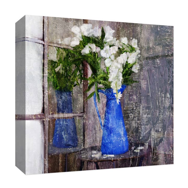 Blue Vase 22'' x 22'' Canvas Wall Art for wholesale by PTM Images