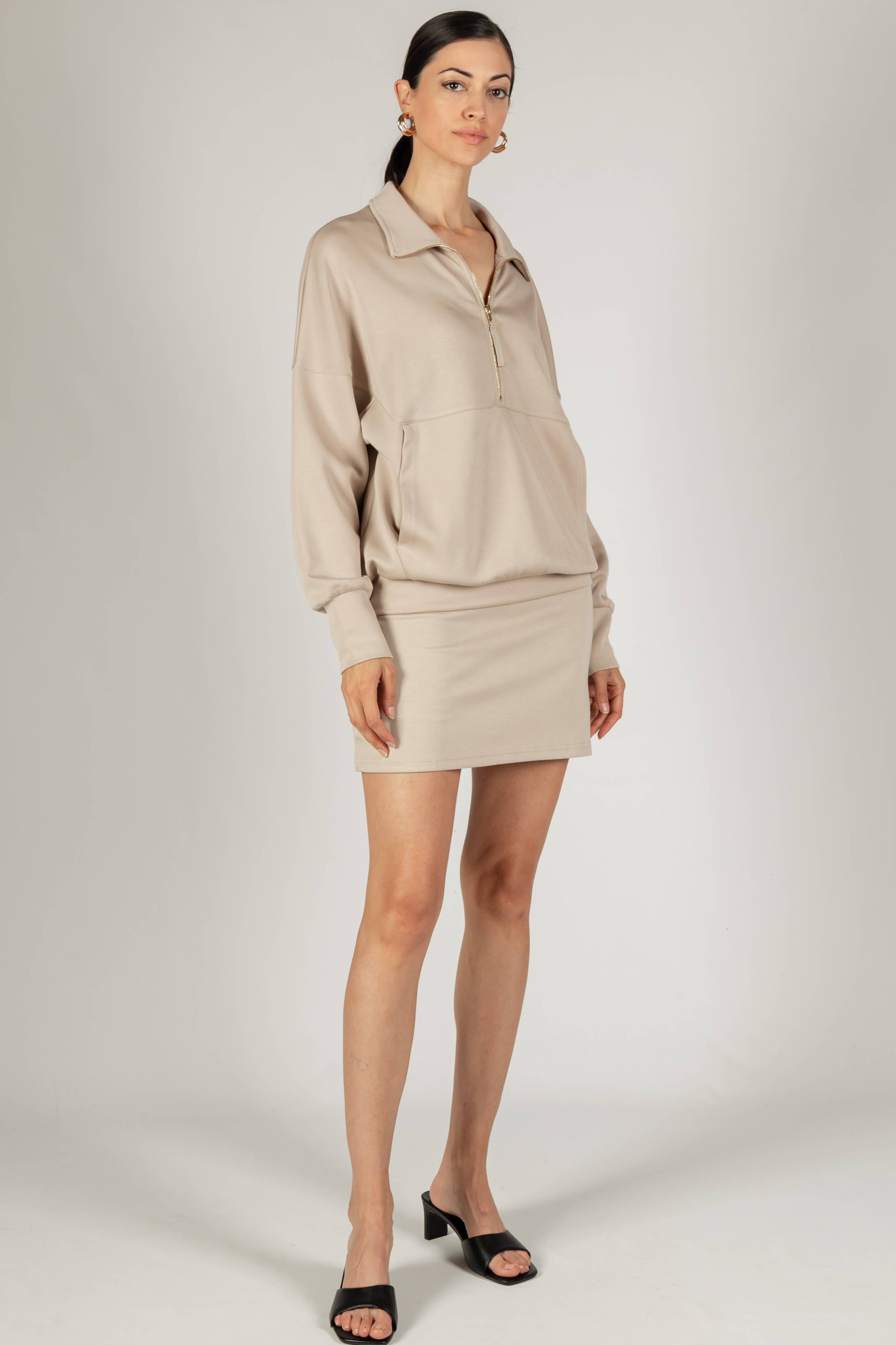 P. CILL - Vente Sweat-shirt – femme - Pull zippé P. CILL Butter en modal5