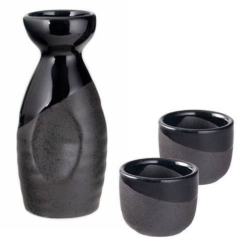 Ensemble de saké, bouteille Tokkuri de 5 fl oz avec deux tasses de 1,5 oz liq (Cop pour la vente par Melange Marche