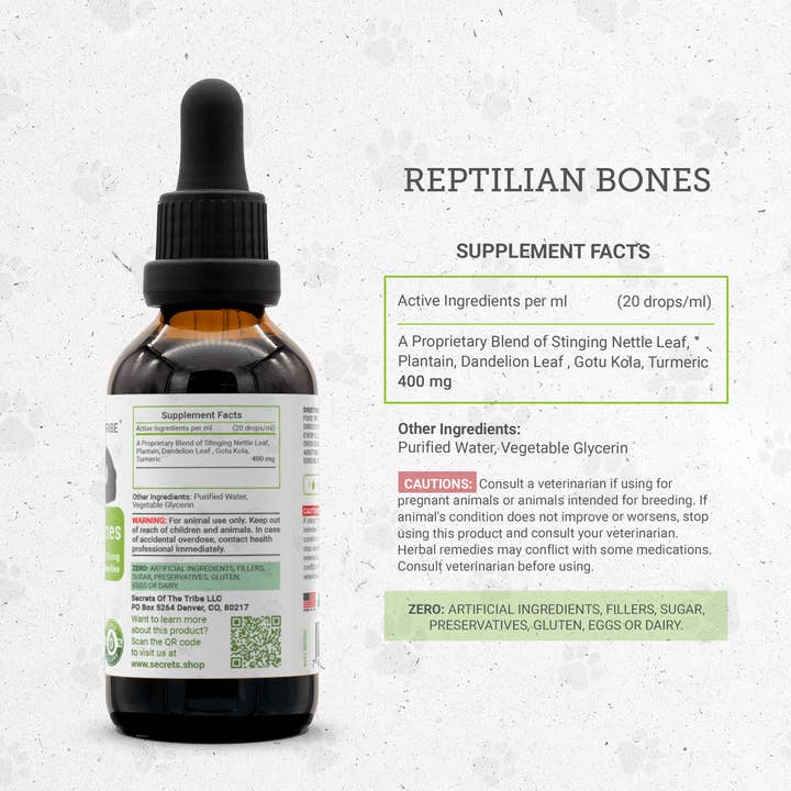 Secrets Of The Tribe - Wholesale Pet Supplement - Not Cat/Dog - Reptilian bones. Healthy Bones Support in Reptiles1