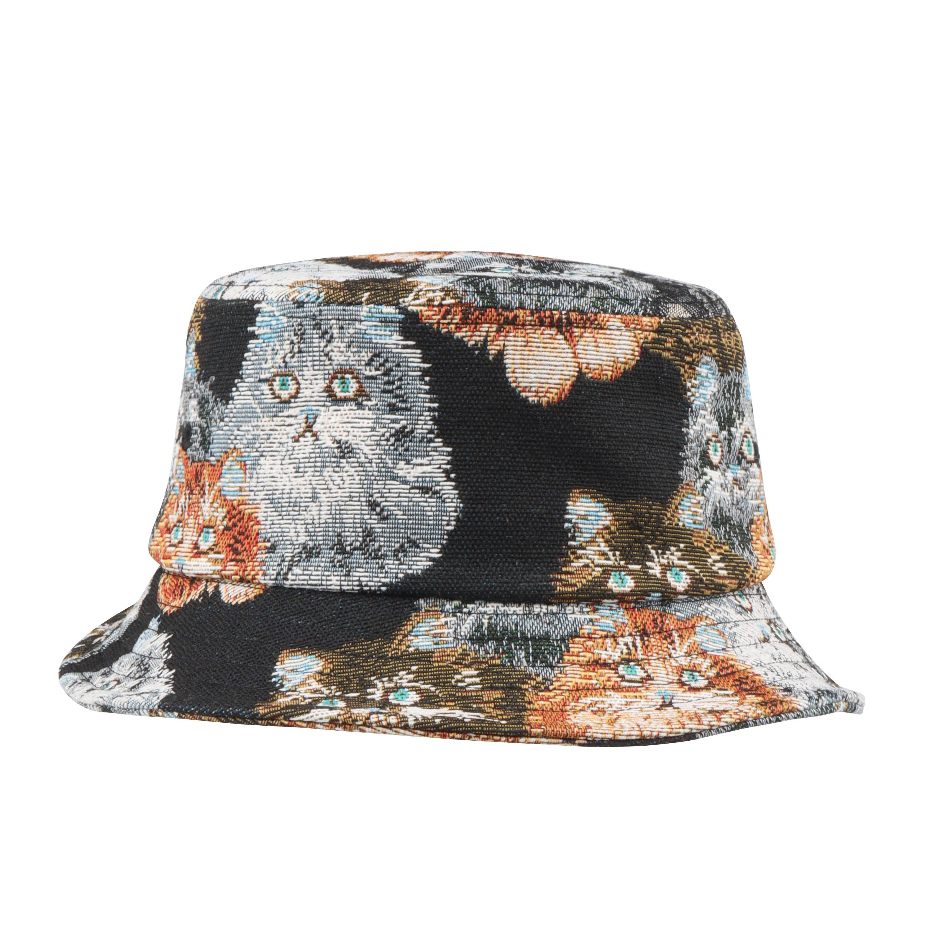 HATPHILE - Wholesale Bucket Hat - Women's - HatPhile Cat Bucket Hat – Vintage Tapestry-Style Cat Jacquard Hat1