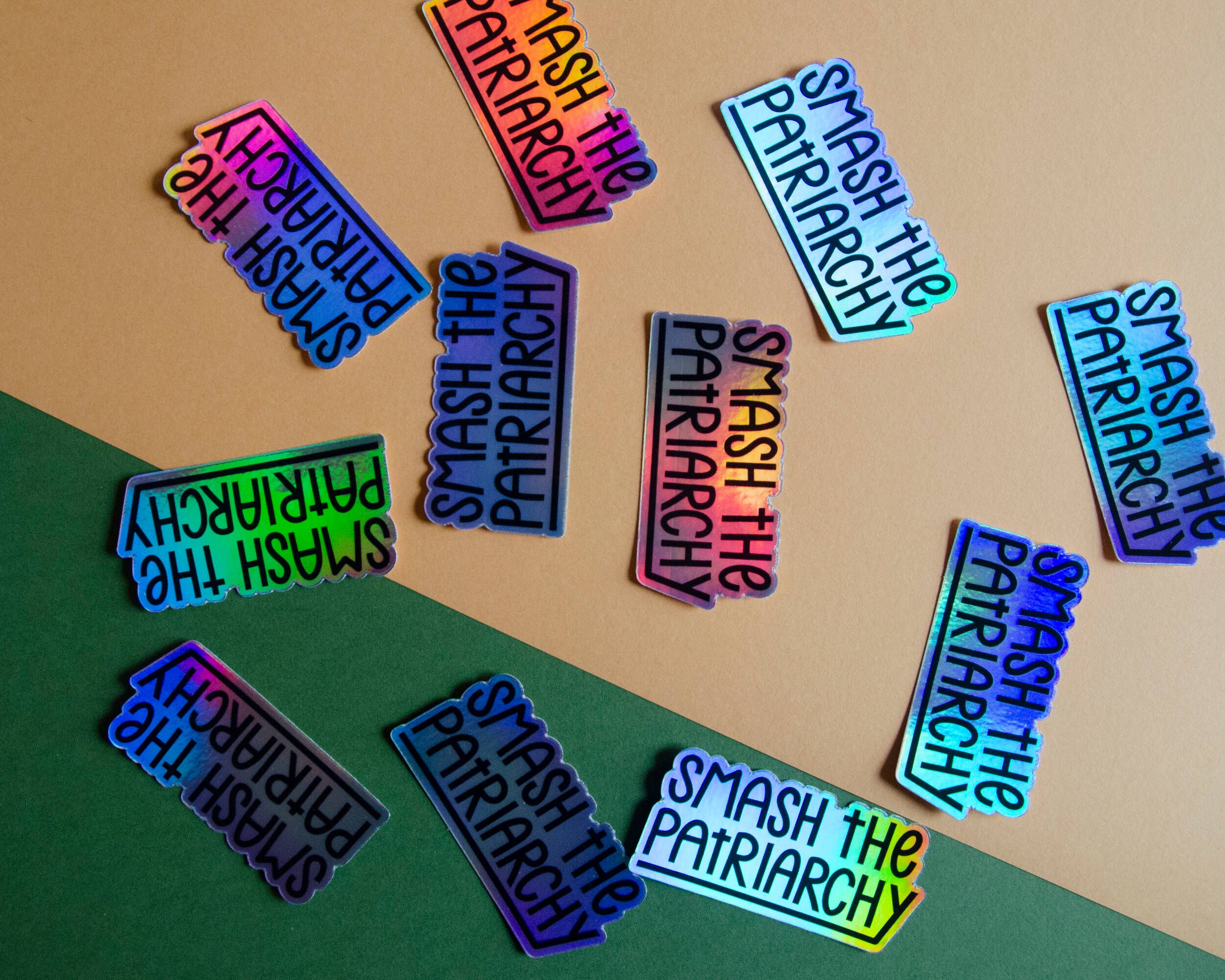 Twentysome Design - Wholesale Sticker - Smash the Patriarchy Feminist Holographic Sticker2