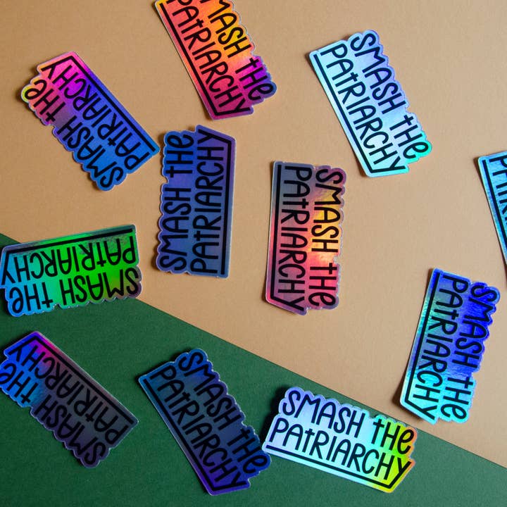 Twentysome Design - Wholesale Sticker - Smash the Patriarchy Feminist Holographic Sticker2