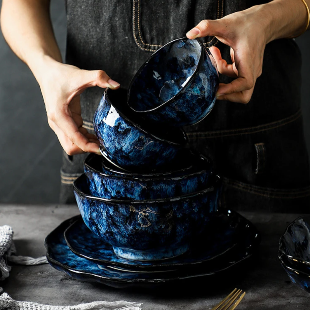 BRECK + FOX - Vente Service à vaisselle - Ensemble de dîner 10 pièces Blue Nebula11