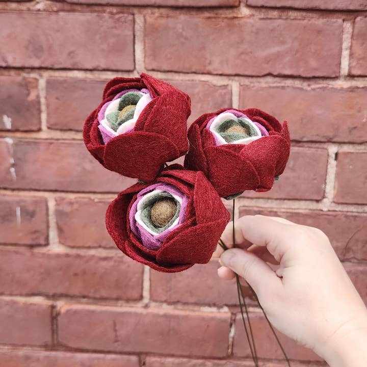 Madymae Felt Florals - Wholesale Artificial Flowers - Felt Ranunculus