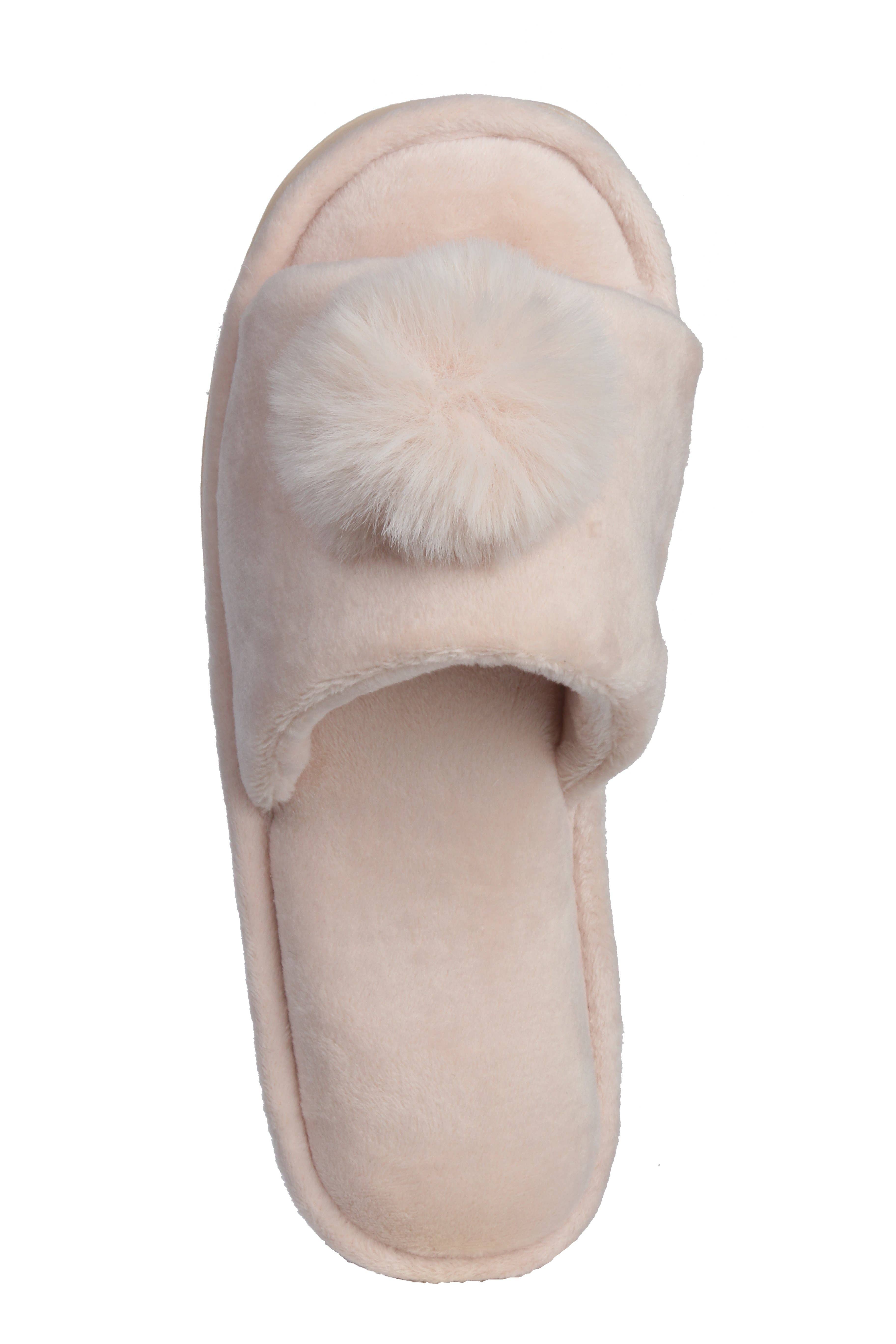 Roxoni - Venta al por mayor Zapatillas para casa - Niños - Zapatilla Niña Lovely Velvet Pompón Punta Abierta4