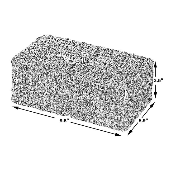 Quickway Imports – wholesale Tissue box – Natural Woven Seagrass Wicker Tissue Box Cover Holder4