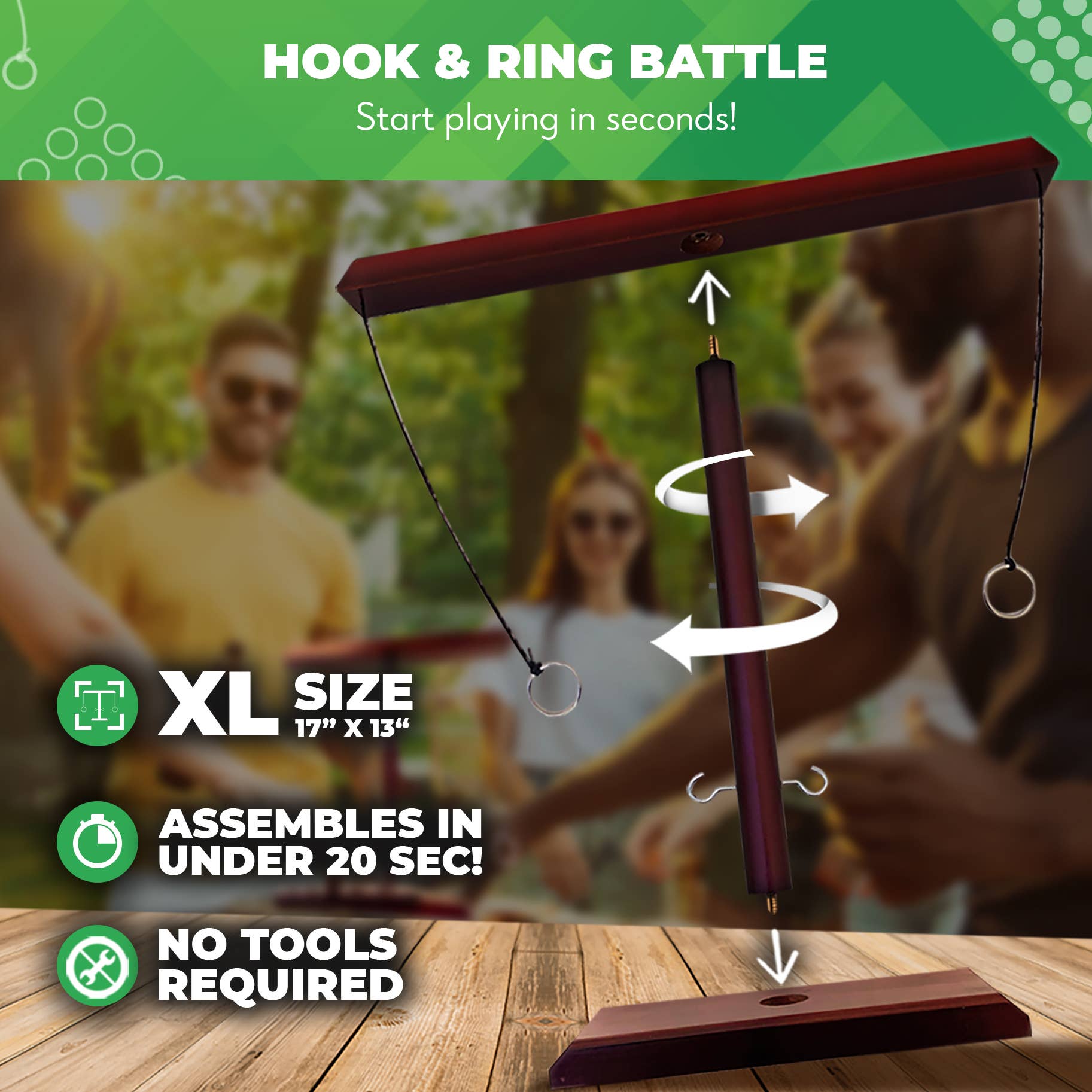 Swooc Games - Wholesale Board Game - Battle Hooks - 2 Player Hook & Ring Game1
