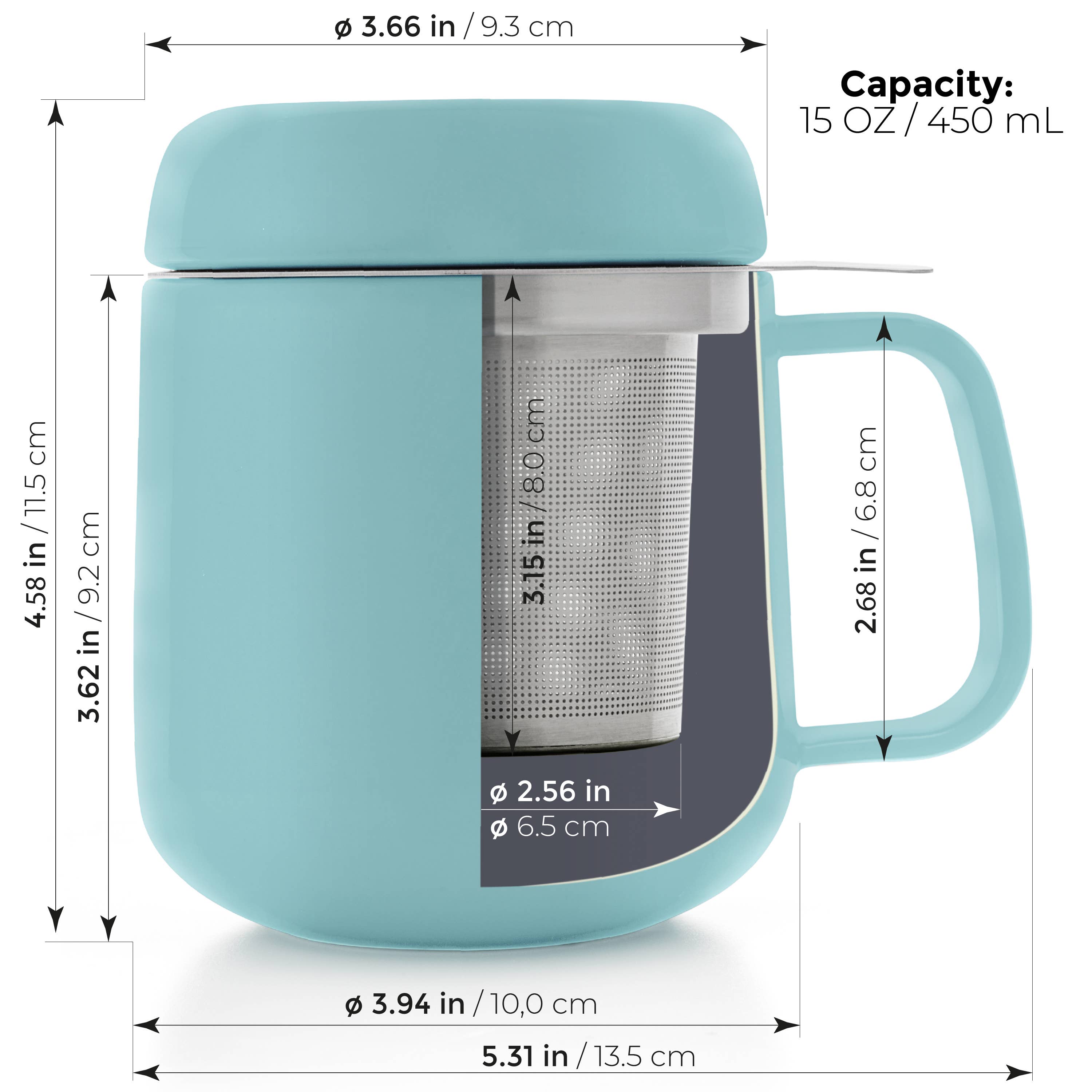 TEALYRA / LUXBE – Großhandel Teesieb/-Infuser – Sumo-Tasse aus Porzellan, mattierte Oberfläche, mit Teesieb, 152 ml8