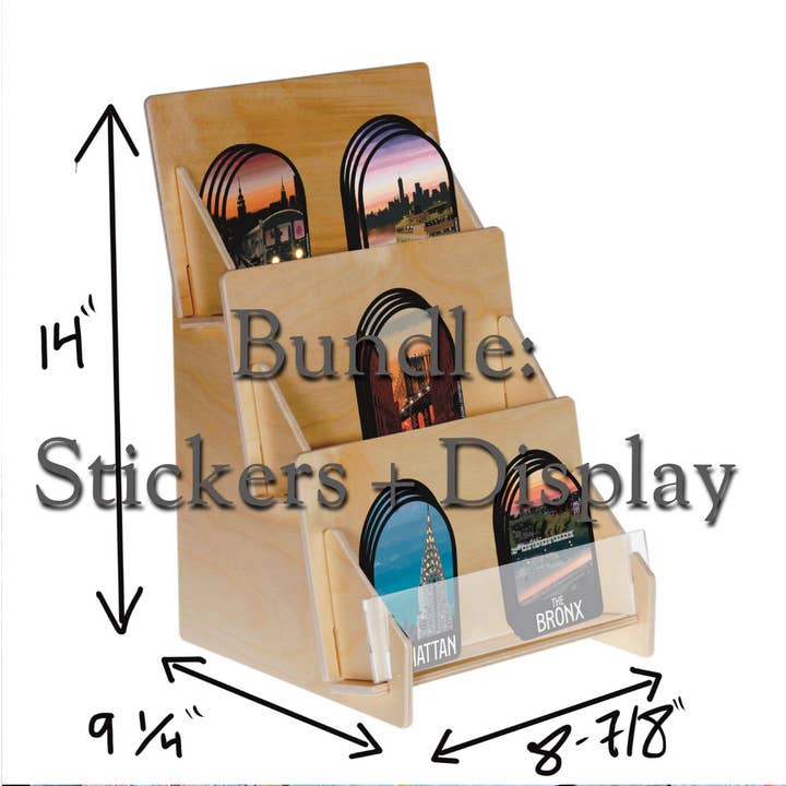 Hudson Illustration Co - About Town Co - Wholesale Retailer Display - Paper & Novelty - 5 Boroughs Sticker Pack With Display