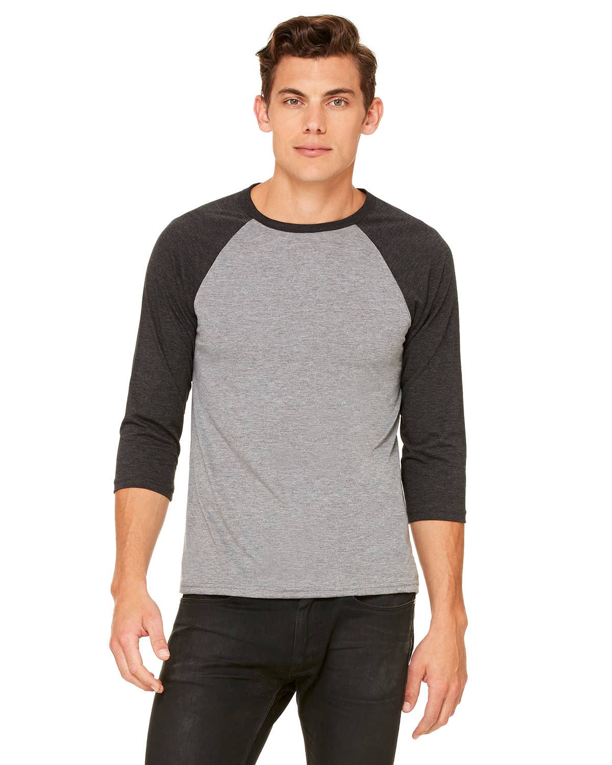 Total Apparel - Wholesale T-Shirt - Men's - Bella + Canvas 3200 - Unisex 3/4-Sleeve Baseball T-Shirt6
