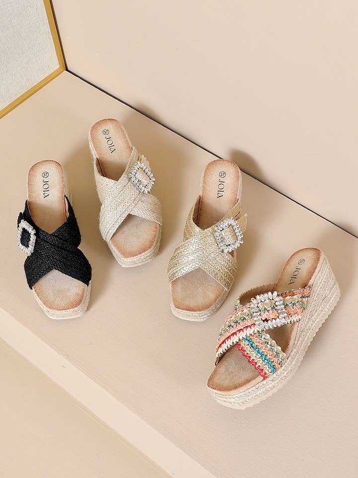 Joia Paris - Wholesale Mules - Women's - Crossed wedge mule with buckle JN-76