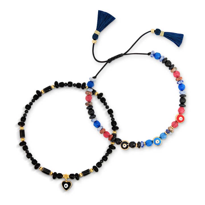 Evil Eye Beaded Bracelet Set for wholesale by XUXA
