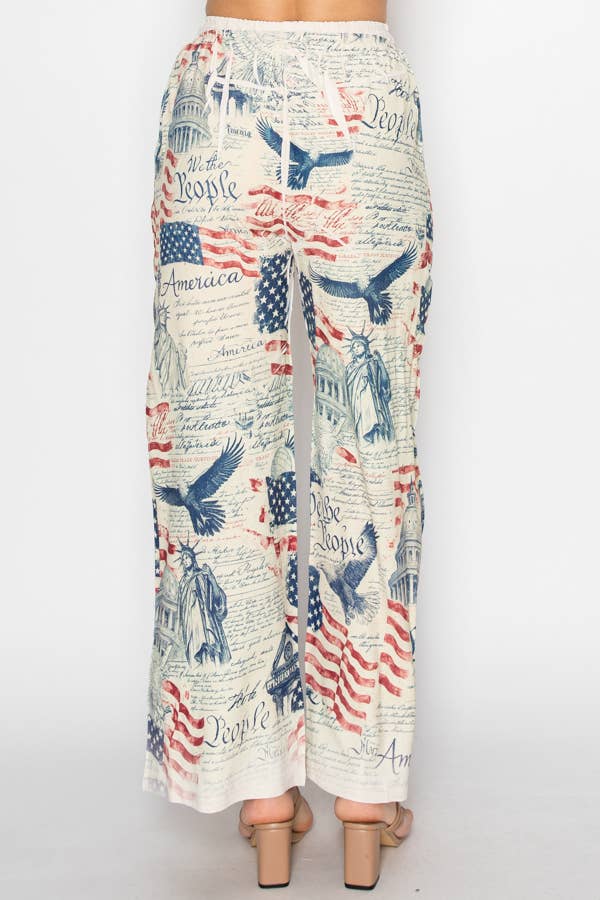 Drawstring pants w/ RED WHITE AND BLUE OLS-4703BG FREEDOM for wholesale on Faire3