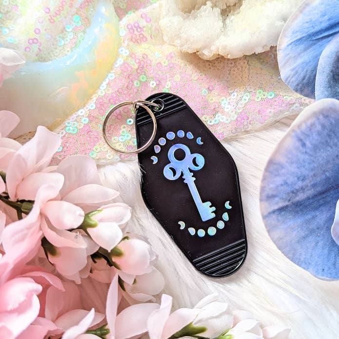 Goddess Provisions - Wholesale Keychain - Women's - Love is the Key Keychain - Holographic, Valentine, Galentine3