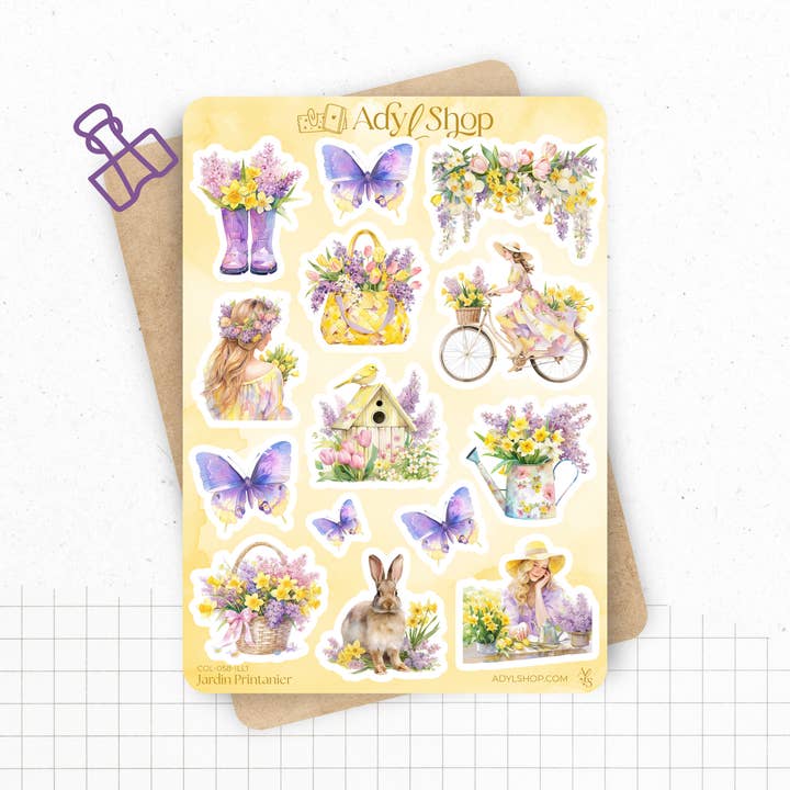 Klistermärkesark "Vårträdgård" för wholesale av AdyLShop