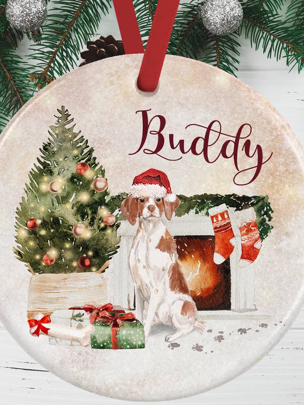 Brittany Spaniel Christmas Decoration for wholesale by WagATudeTags