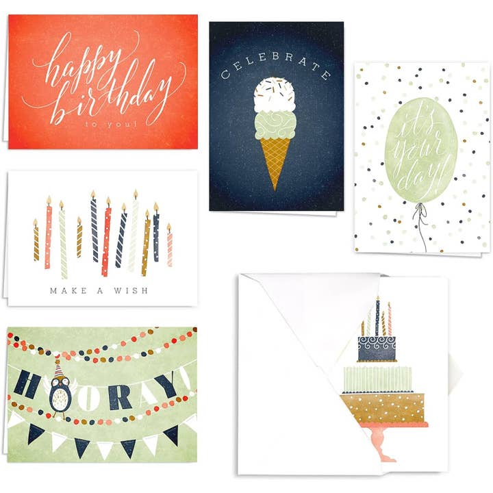 Hooray for Birthdays Card Pack / 36 cards per set for wholesale by Gotcha Covered