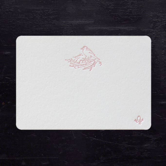 Pixie Lily Nest Petite Cards: Pink for wholesale by Ancesserie Letterpress