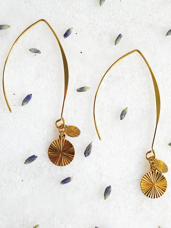 Earrings Oyat earrings, pendants golden highlights for wholesale by LES TISSAGES DE CAMILLE