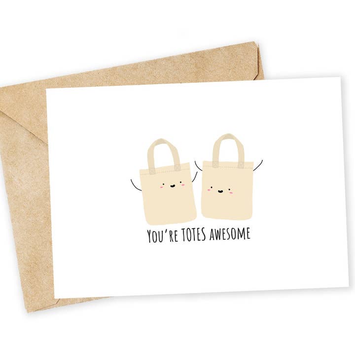 Carte de remerciement TOTES géniale, écologique pour la vente par Chewy Lemon Studio