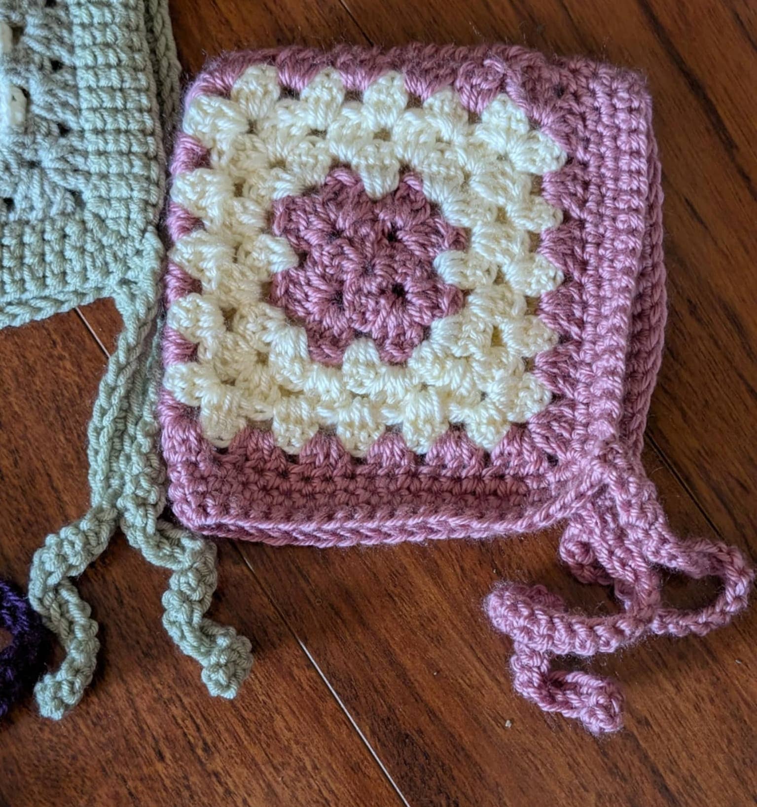 The Yarn Lilly - Wholesale Beanie - Kids - Handmade Crochet Granny Square Newborn Bonnet13