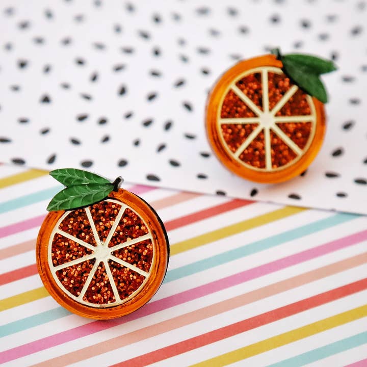 Orange You Nice Stud Pair for wholesale by Foxx & Ginger Jewellery