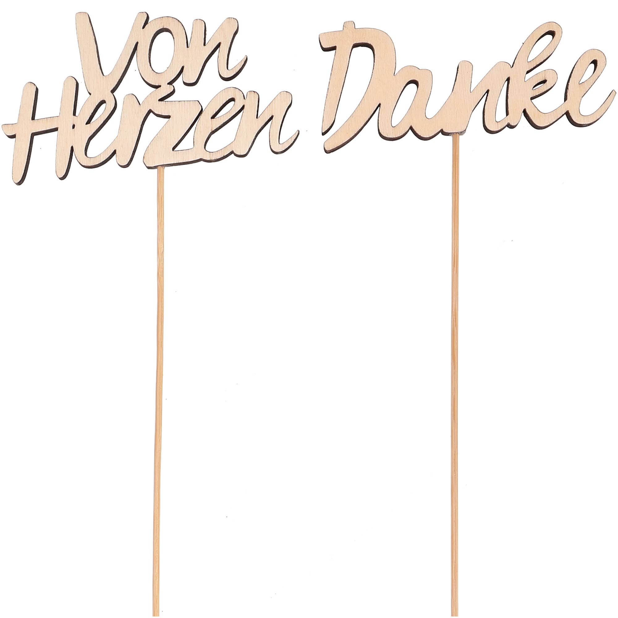 Vosteen - Wholesale Tooth Picks/Party Picks - Wood plug thank you for plugging, 2 motifs, W10cm, natural0