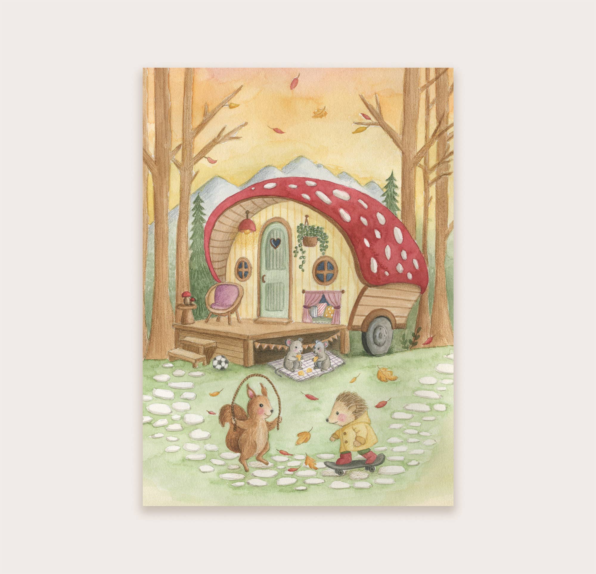 Appeloogje - Wholesale Everyday Greeting Card - Postcard playing outside2