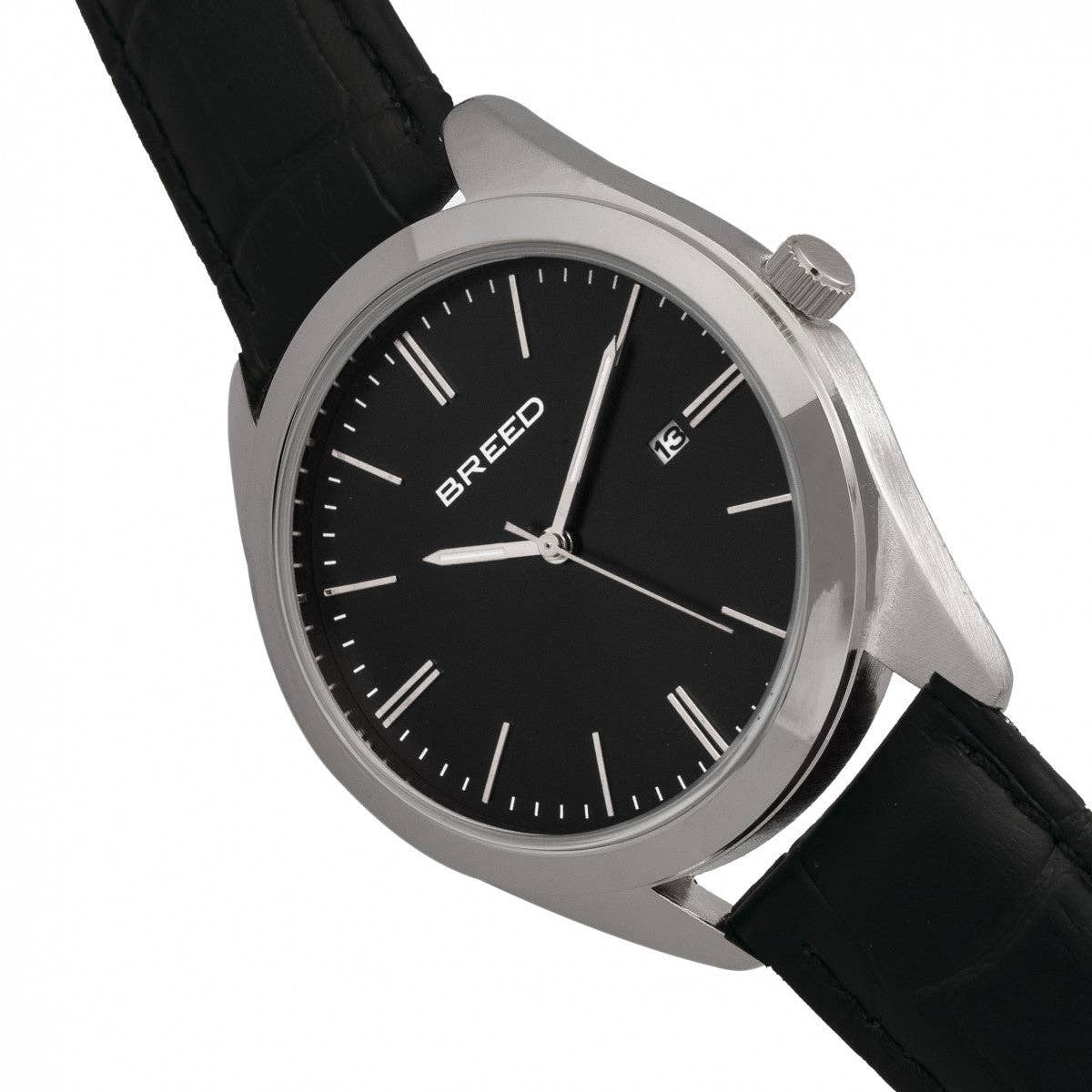 Breed – Engroshandel Armbåndsur - Herre – Breed Louis læderbåndsur med dato og lysende hænder3