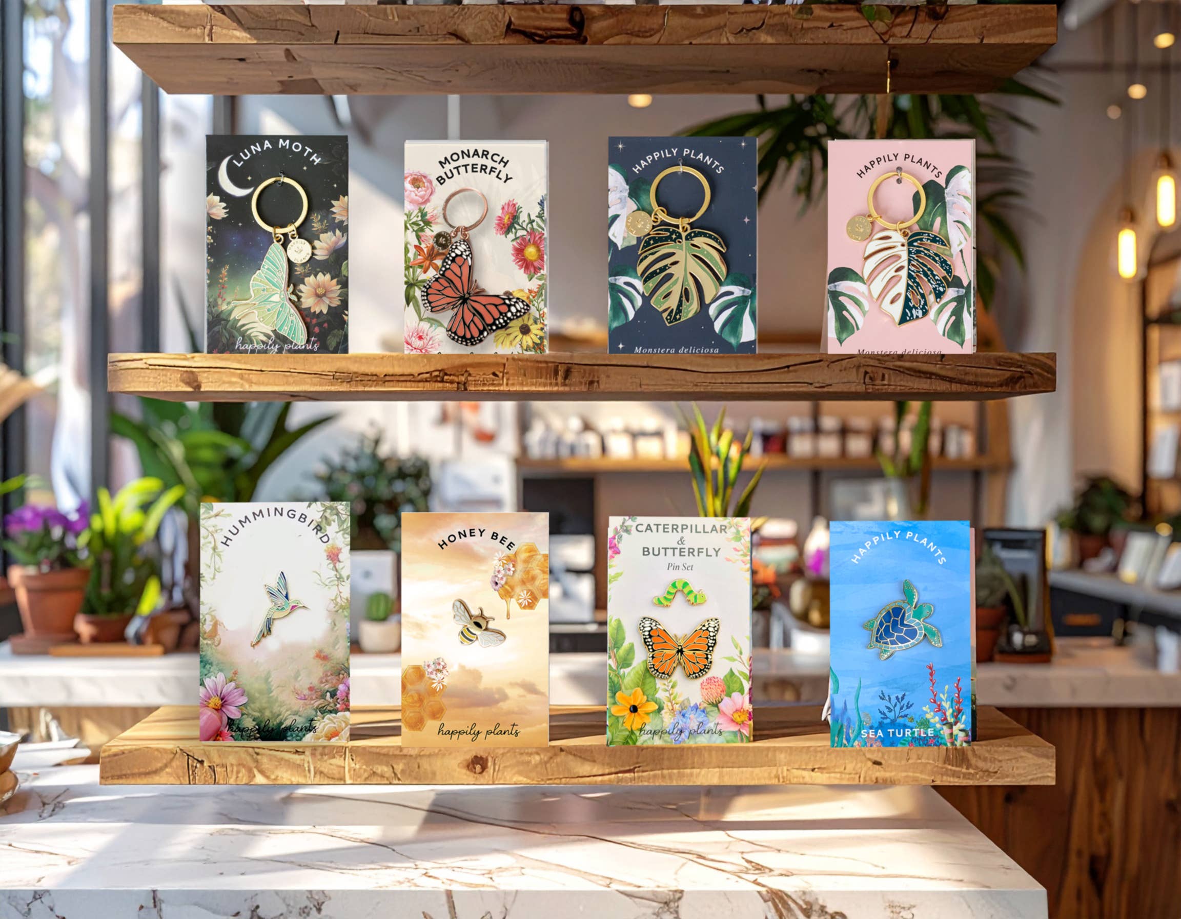 Happily Plants - Wholesale Keychain - Women's - Monstera Keychain & Bag Charm, Pride Rainbow Stocking Gifts6