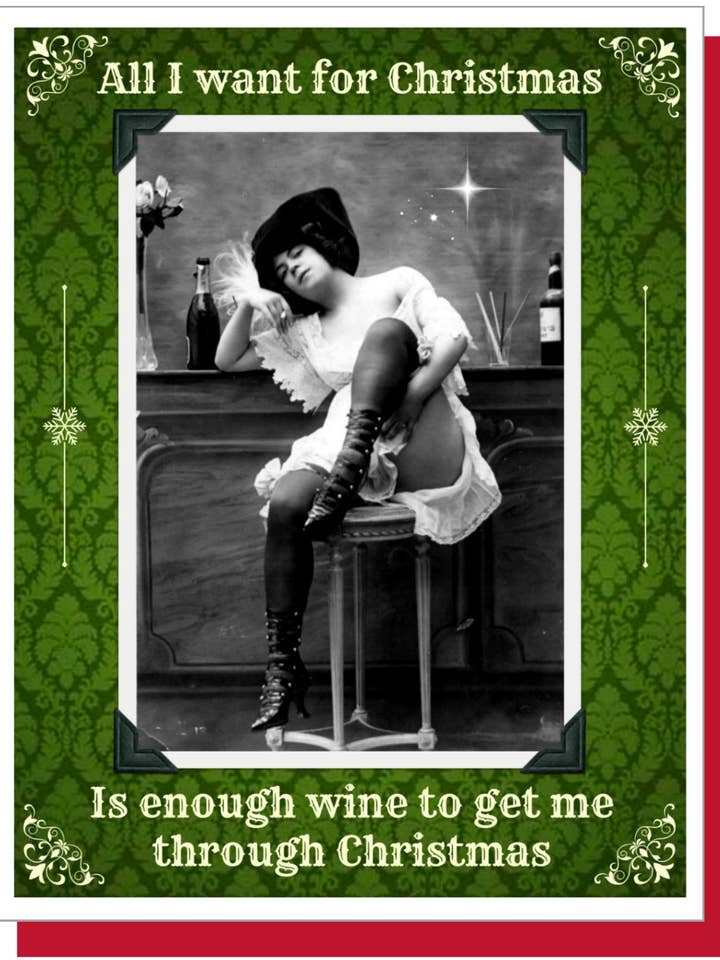 Enough Wine - Christmas Greeting Card for wholesale by Ümlaut Brooklyn