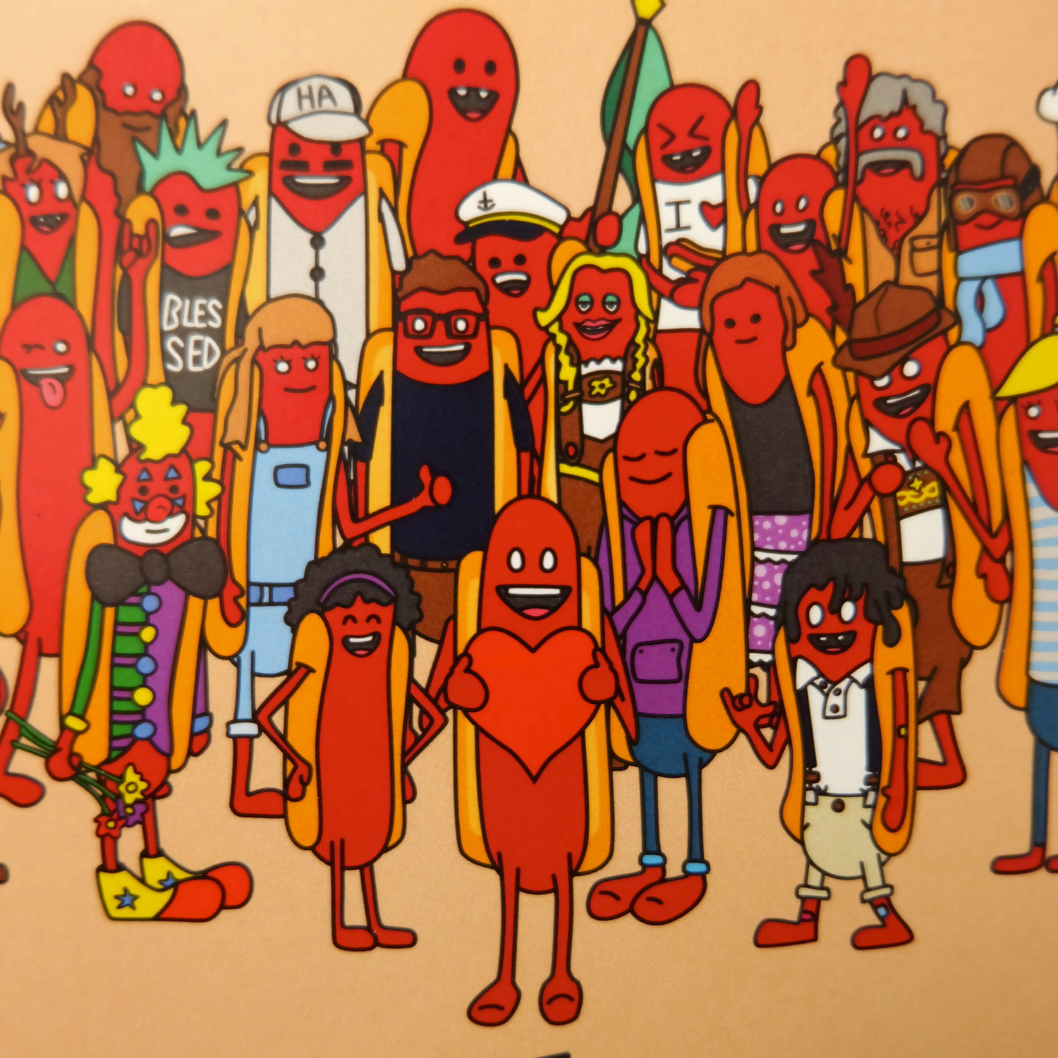 Haha Hot Dogs - Wholesale Postcard - Postcard - Many Franks (Thank You)3