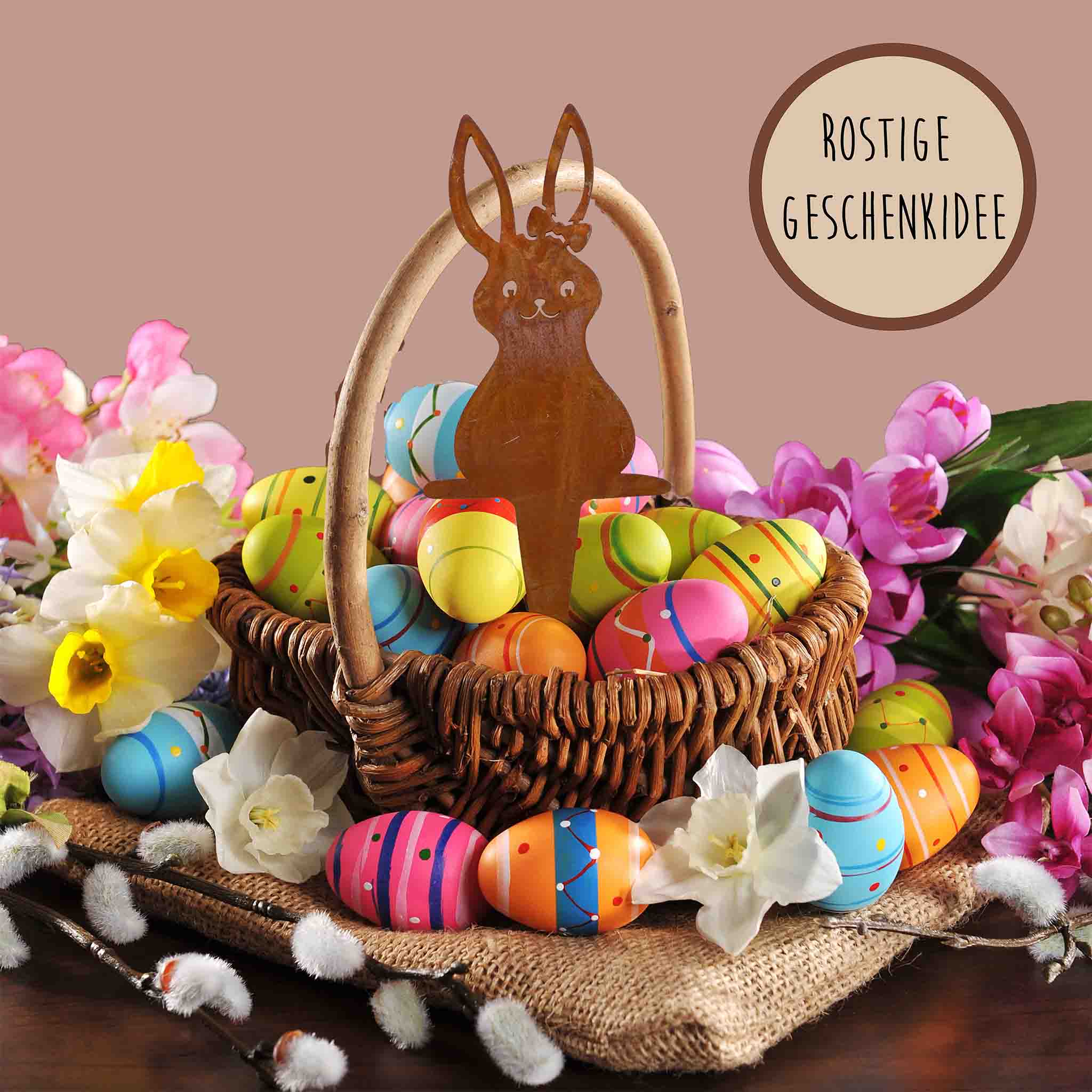 Rostikal - Wholesale Garden/Lawn Stake - Easter decoration bunny garden plug | Rust decoration spring7
