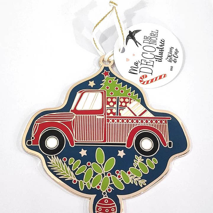 Hängender Weihnachtsschmuck „Merry Christmas“ für den Großhandel von Hirondelle & Cie