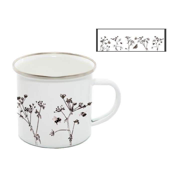 Caneca de Esmalte, Abelhas e Borboletas por atacado de Field and Fur Gifts