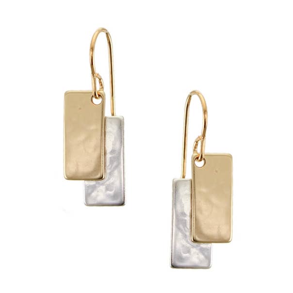 Orecchini a filo rettangolare a strati per la vendita all'ingrosso da parte di Marjorie Baer