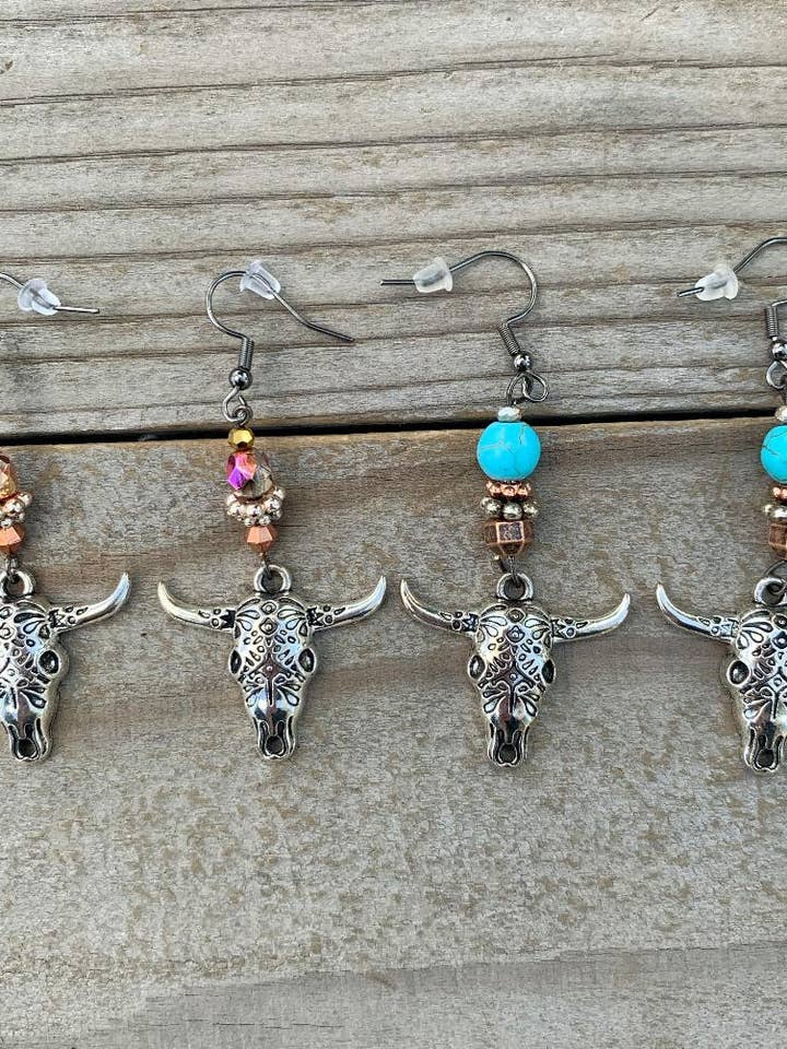 Western Longhorn Øreringe for engroshandel hos Fierce Fringe Couture