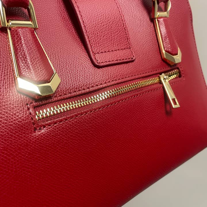 AMMA JO - Wholesale Shoulder Bag - Women's - Carlina - Italian Leather Shoulder Bag (Cherry Red)2