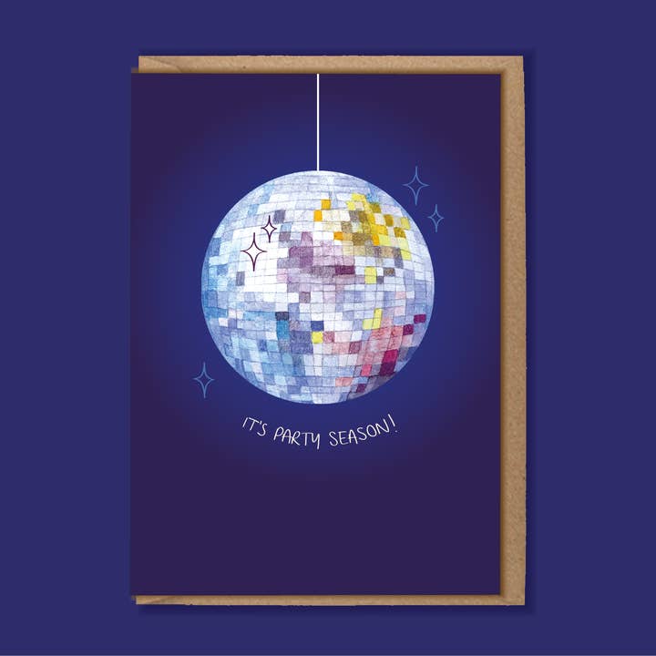 IT’S PARTY SEASON A6 Card for wholesale by Jemma Leigh Design