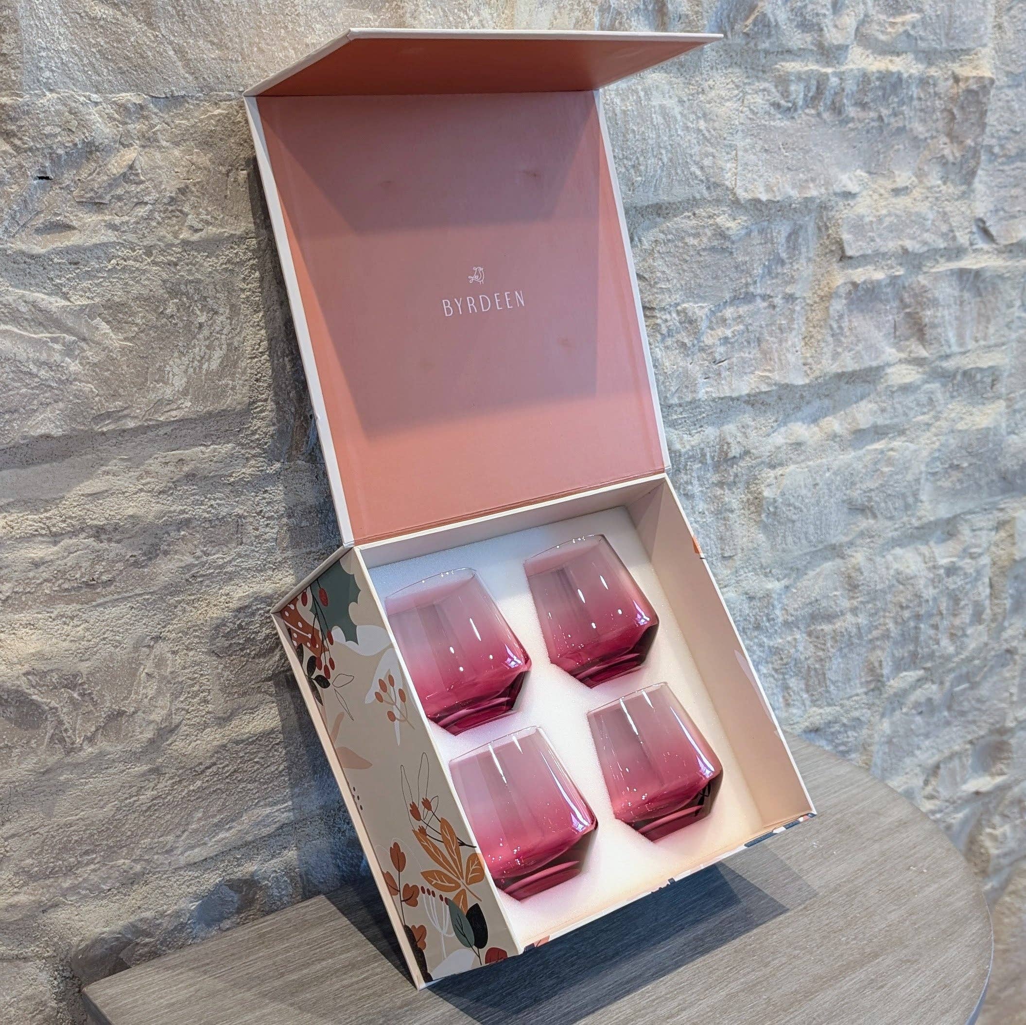 Byrdeen - Wholesale Wine Glass - Chrysanthemum Stemless Glass Set3