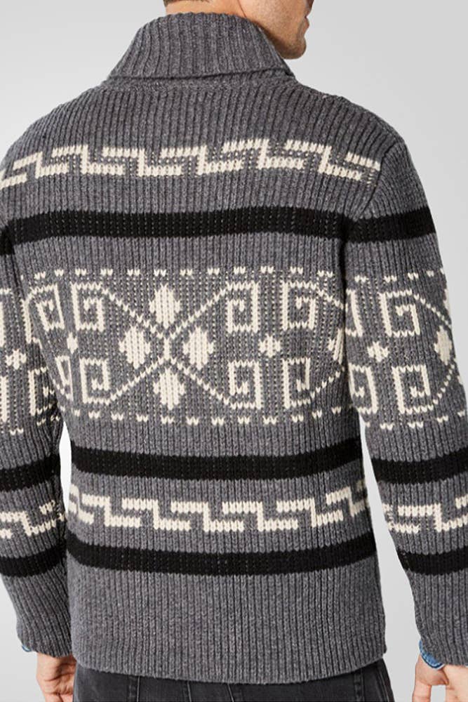 UNISHE – wholesale Cardigan – Men's – Men's Jacquard Knitting Cardigan ZK22406