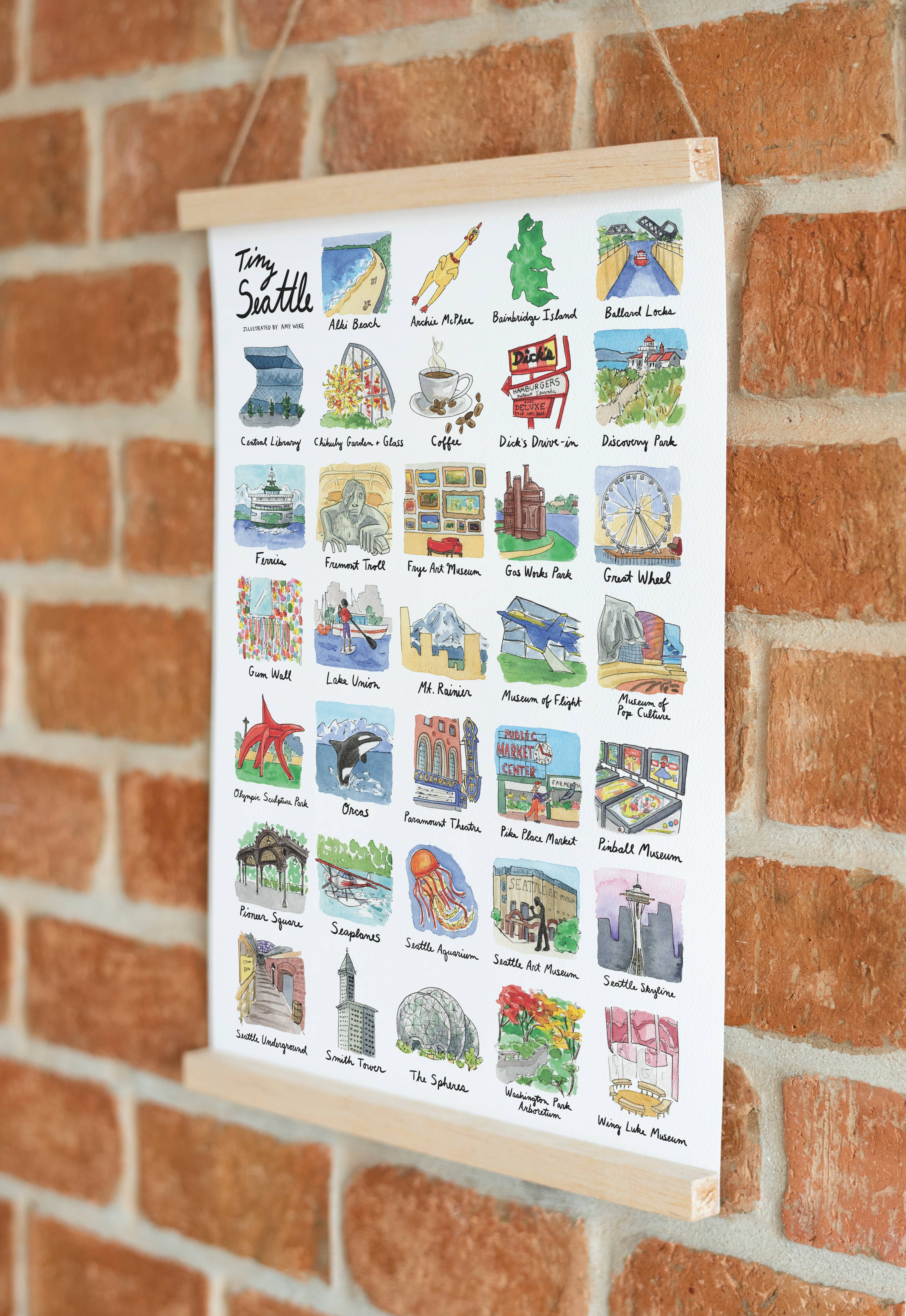 Amy Wike Illustration - Wholesale Poster - Tiny Seattle Poster1