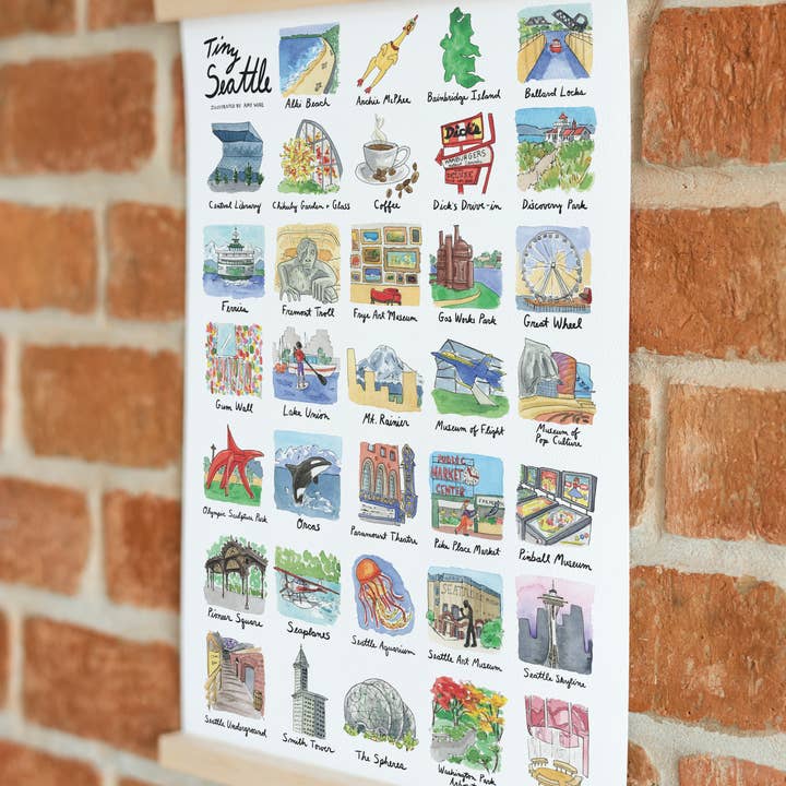 Amy Wike Illustration – wholesale Poster – Tiny Seattle Poster1