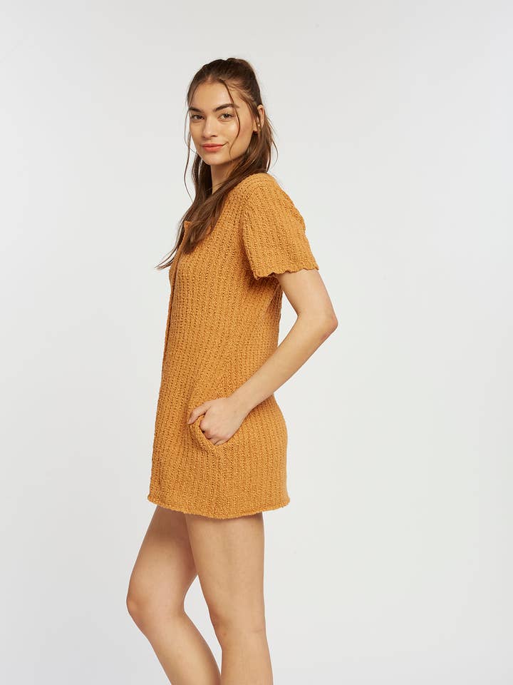 Weekend Los Angeles - Wholesale Dress - Women's - Short Sleeve Button Dress - TAWNY DRESS7