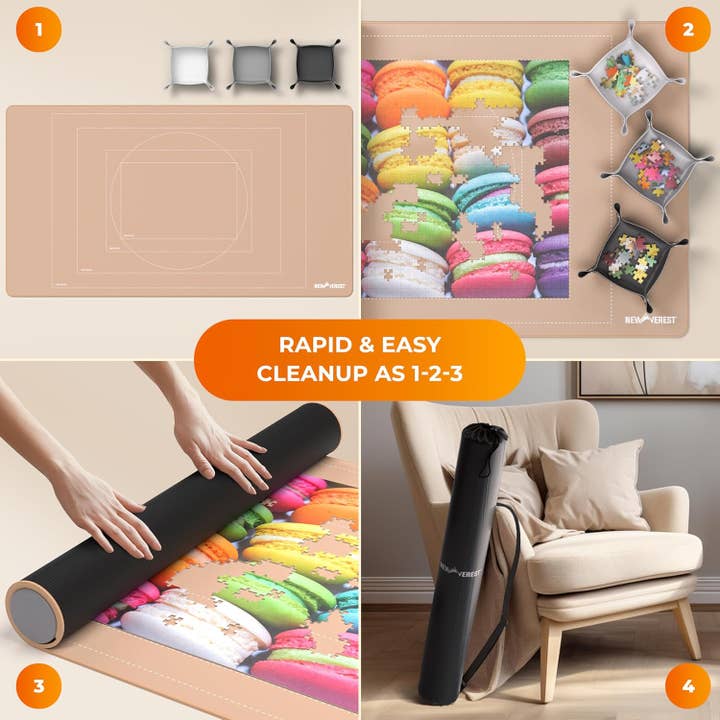 Newverest – wholesale Puzzle – Adult – Newverest Jigsaw Puzzle Mat Roll Up 1500 pcs, Rose Gold3