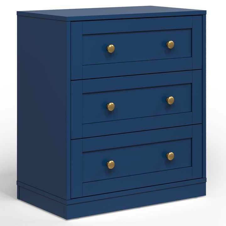 Heynemo - Vente Armoire - Table de chevet à 3 tiroirs, grande table de chevet avec rond doré19