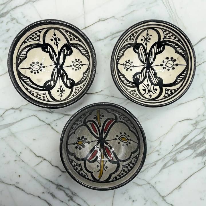 Etnico del Mondo - Wholesale Decorative Plate/Dish/Bowl - Set of 3 Hand-Painted Moroccan Ceramic Bowls #21
