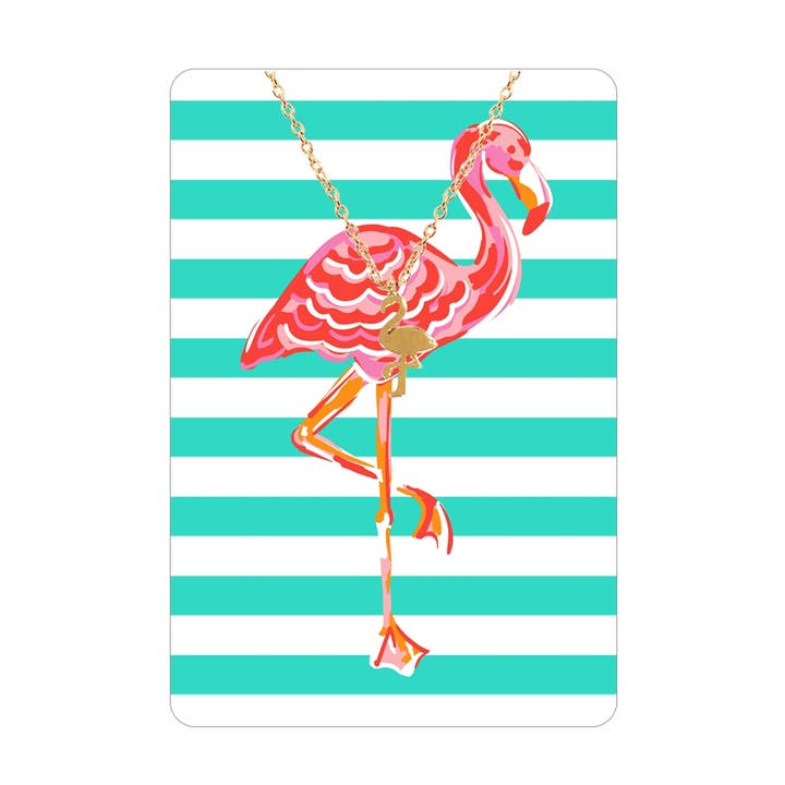 Collier Souvenir Flamant Rose carte pour la vente par Viv&Lou